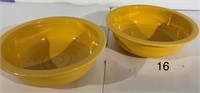 2 Vintage Origainal Yellow 8 1/2 inch Nappy Bowl