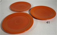 3 Vintage Fiesta Red 7-1/2" Salad Plates