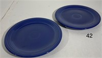 2 Vintage Fiesta 7-1/2" Cobalt Blue Salad Plates
