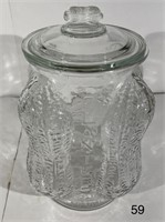 Vintage Planters Peanut Glass Store Jar w/ Lid