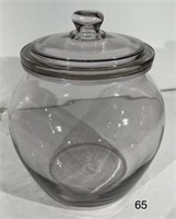 Vintage Round Glass Store Cannister