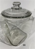 Vintage Square Glass Store Display Cannister