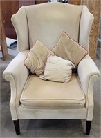 Beautiful velvet large wingback arm chair 30" ×