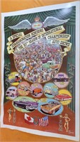 Vintage auto show poster 35" × 23"