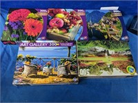 Collection of 5 Quality Jigsaw Puzzles