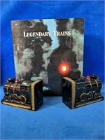 Legendary Trains book with two bookends 5" made