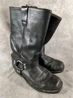 Mens Leather Biker Boots Size 10