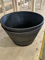 2 NEW Whiskey barrel planter pots 15.5"D