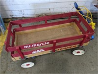 "Mr. Muscle, Leader" Wooden wagon 3' x 17" x