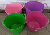 4 Like New Flexible Storage Tubs 15"-17"D up to