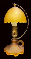 1930s Houze Frosted Amber Glass Lamp