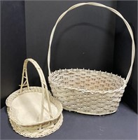 Pair of White Vintage Baskets