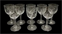 Vintage Embossed Wine Glasses - 2 inches wide