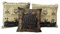 Vintage Alphabet Cross Stitch Pillows