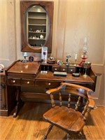 Wooden Desk with Mirror