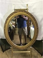Oval Mirror in Gold Gilded Frame