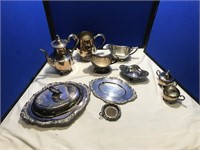 Large Collection of Silver Plate Serving Pieces