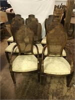 8 Pecan Cain Back Dinning Chairs