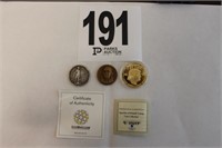 (3) Authentic Collectors Coins (Benjamin