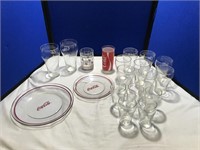 Large selection of Coca Cola glassware