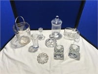 Selection of Clear glassware