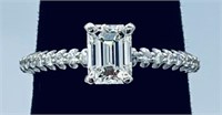 GIA Certified 1.25 cts Diamond 14k Gold Ring