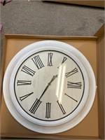 30" Sterling & Noble White Farmhouse Wall Clock