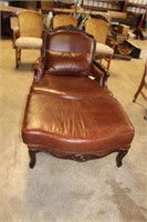 Leather chair and ottoman