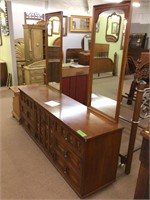 log beautiful dresser with 2 mirrors