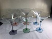Martini Glasses w/ Art Glass Stems