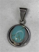 Sterling w/ Turquoise Pendant