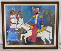 Haitian Art Signed G. Paul Oil on Canvas