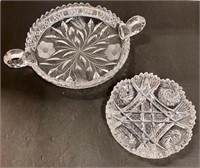 2 Beautiful Cut Glass Dishes