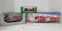 3 Collectible Fire Trucks in Boxes