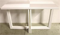 Modern History brass inlaid white sofa table