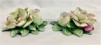 Pair of Capodimonte Style Candle Holders