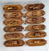 12 Piece Wood Corn Holders w/Corn Skewers