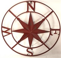 24" Round red compass star