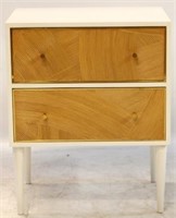 Modern History 2 drawer stand, bamboo & brass