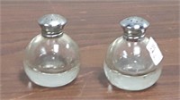 Pair of crackle glass salt-and-pepper shakers 1.5