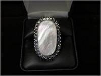 LADIES STP 925 MOTHER OF PEARL RING SIZE 8