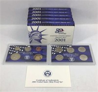 5 - 2001 US Mint Proof Sets
