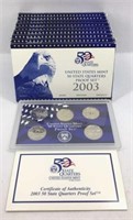 10 - 2003 US Mint 50 State Quarters Proof Sets
