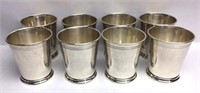 Set of 8 Reed and Barton Sterling Mint Julep Cups