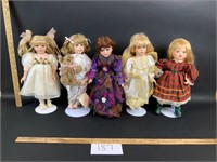 Lot of 5 Porcelain dolls-see description