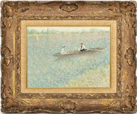 André Gisson Impressionist River Scene Oil