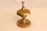 Antique brass push bell 5.5" high