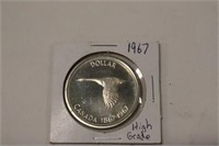 1967 Canadian confederation silver dollar