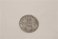 1908 NFLD 50 cent piece