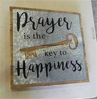 Prayer is the key to happiness sign